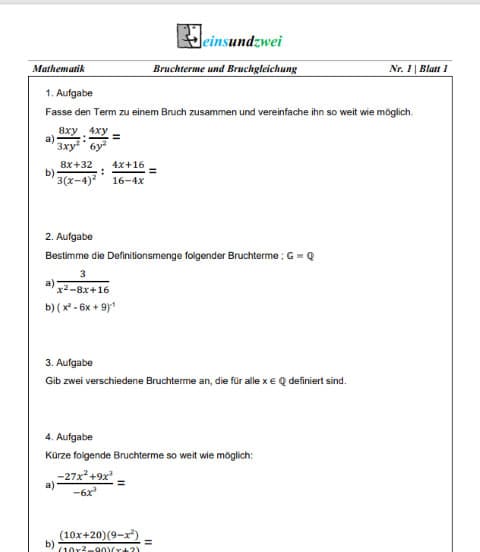 Mathematik 8. Klasse Schulaufgaben & Übungen - Realschule